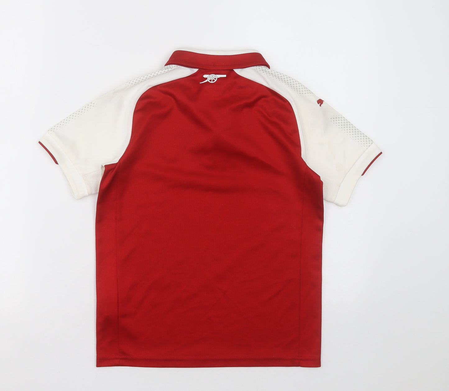 PUMA Boys Red  Polyester Basic Polo Size 9-10 Years Collared Button - Arsenal FC