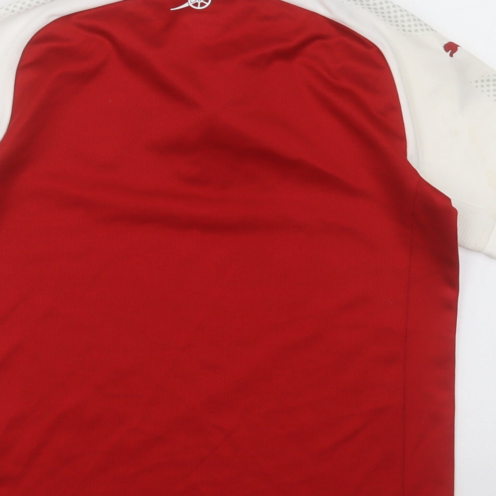 PUMA Boys Red  Polyester Basic Polo Size 9-10 Years Collared Button - Arsenal FC