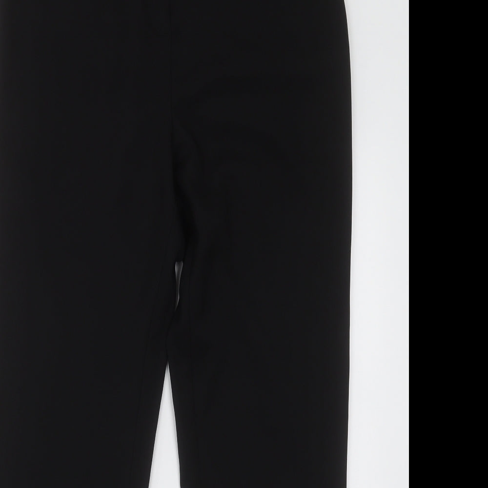 Matalan Womens Black  Polyester Trousers  Size 12 L29 in Regular Hook & Eye