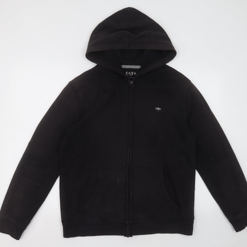 Matalan Mens Black  Cotton Full Zip Hoodie Size M