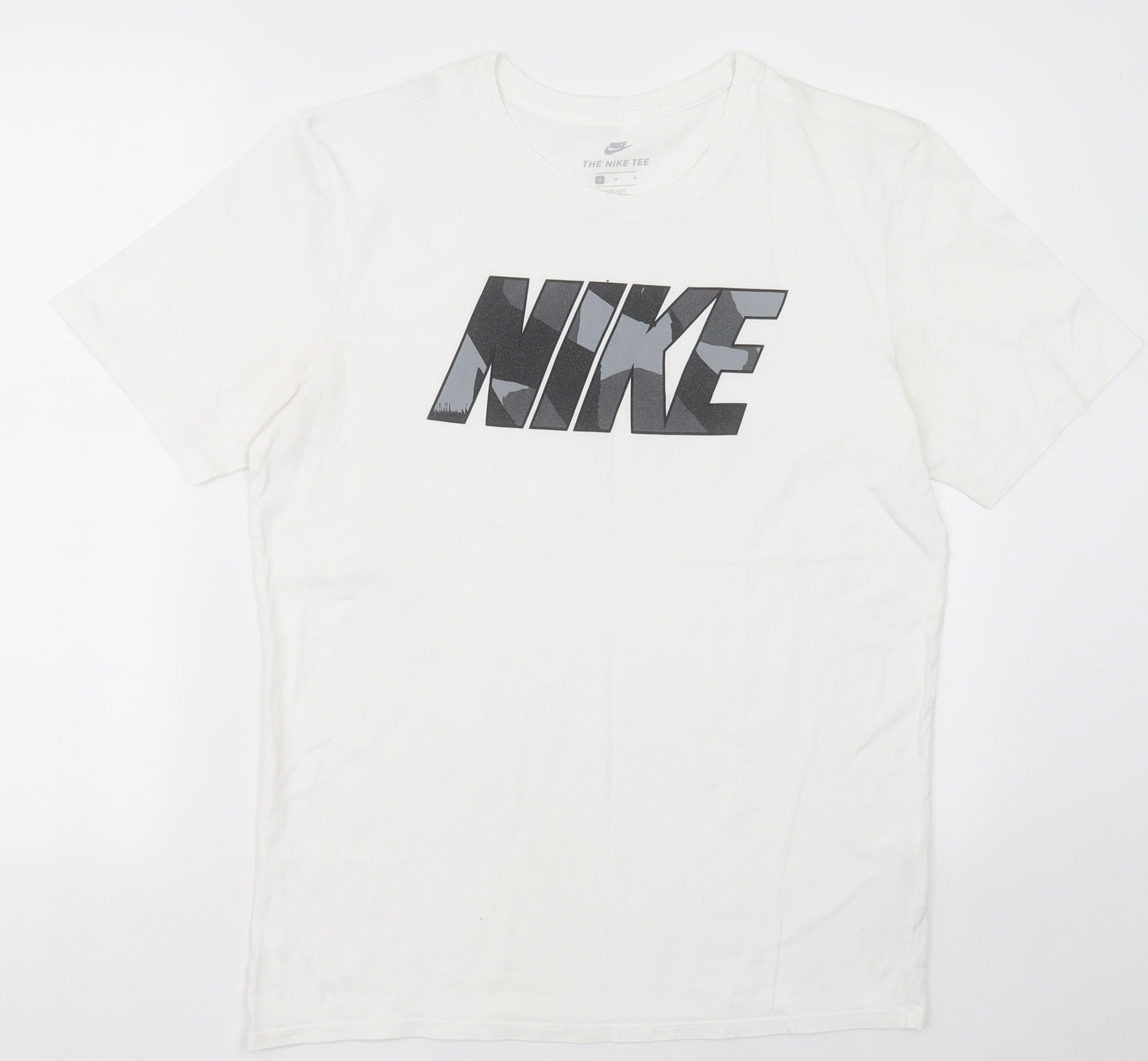 Nike Mens White  Cotton  T-Shirt Size M Crew Neck