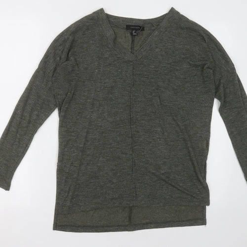 Primark Womens Green V-Neck  Polyester Pullover Jumper Size 6