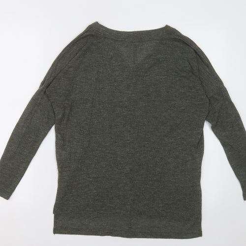 Primark Womens Green V-Neck  Polyester Pullover Jumper Size 6