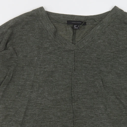 Primark Womens Green V-Neck  Polyester Pullover Jumper Size 6