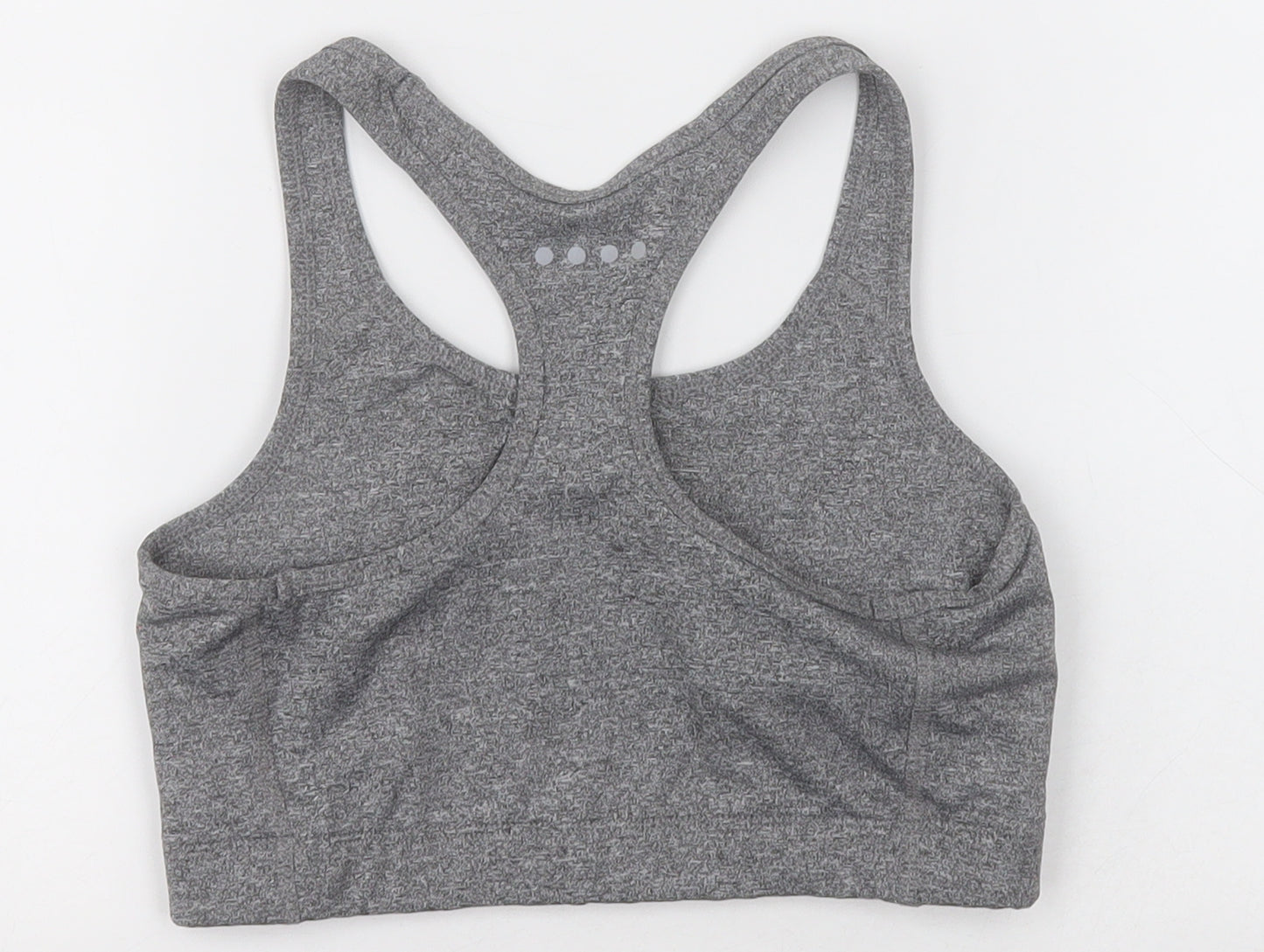 mataaln Womens Grey  Polyester Cropped Tank Size S Scoop Neck Pullover