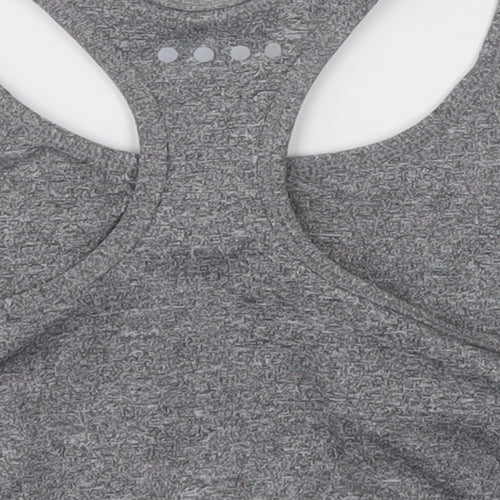 mataaln Womens Grey  Polyester Cropped Tank Size S Scoop Neck Pullover