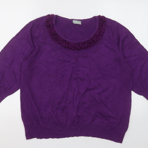 Marks and Spencer Womens Purple  Viscose Pullover Sweatshirt Size 22  Pullover