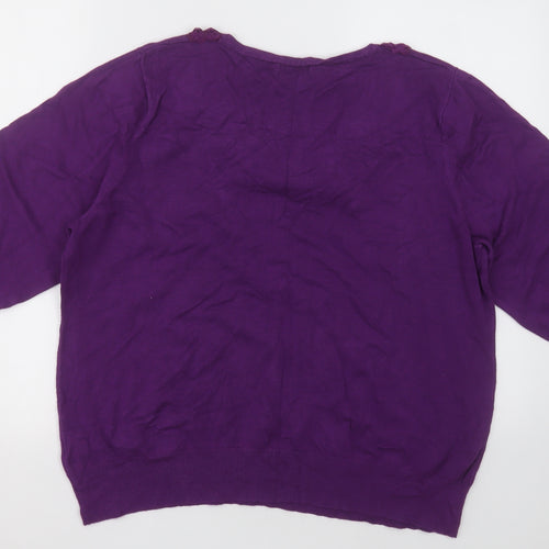 Marks and Spencer Womens Purple  Viscose Pullover Sweatshirt Size 22  Pullover