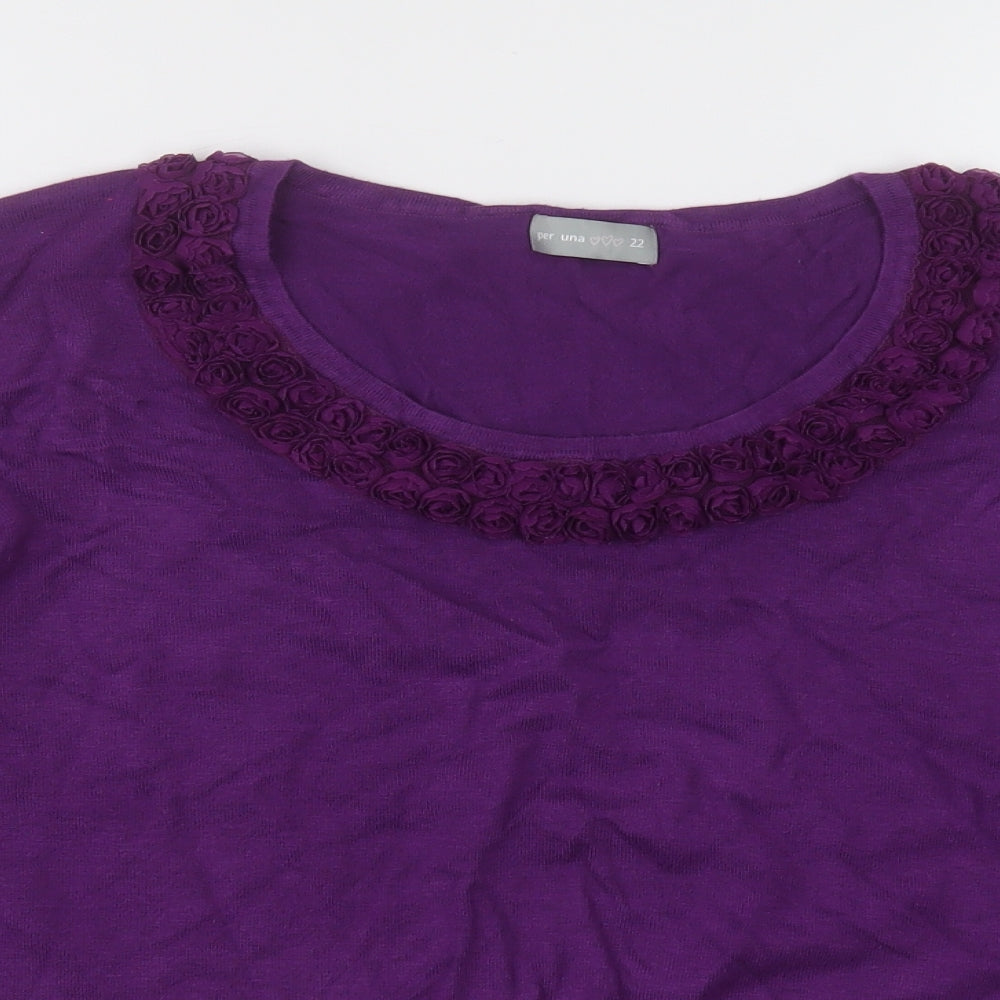 Marks and Spencer Womens Purple  Viscose Pullover Sweatshirt Size 22  Pullover