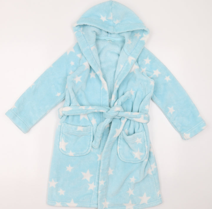 Marks and Spencer Girls Blue Geometric Polyester Gown Size 6-7 Years Tie - Star Pattern