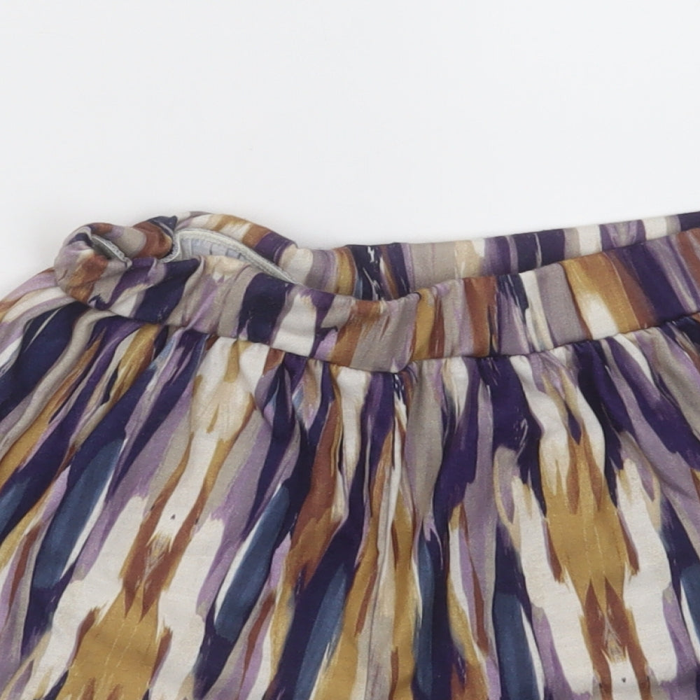 Boohoo Womens Purple Geometric Viscose Paperbag Shorts Size 8 L3 in Regular