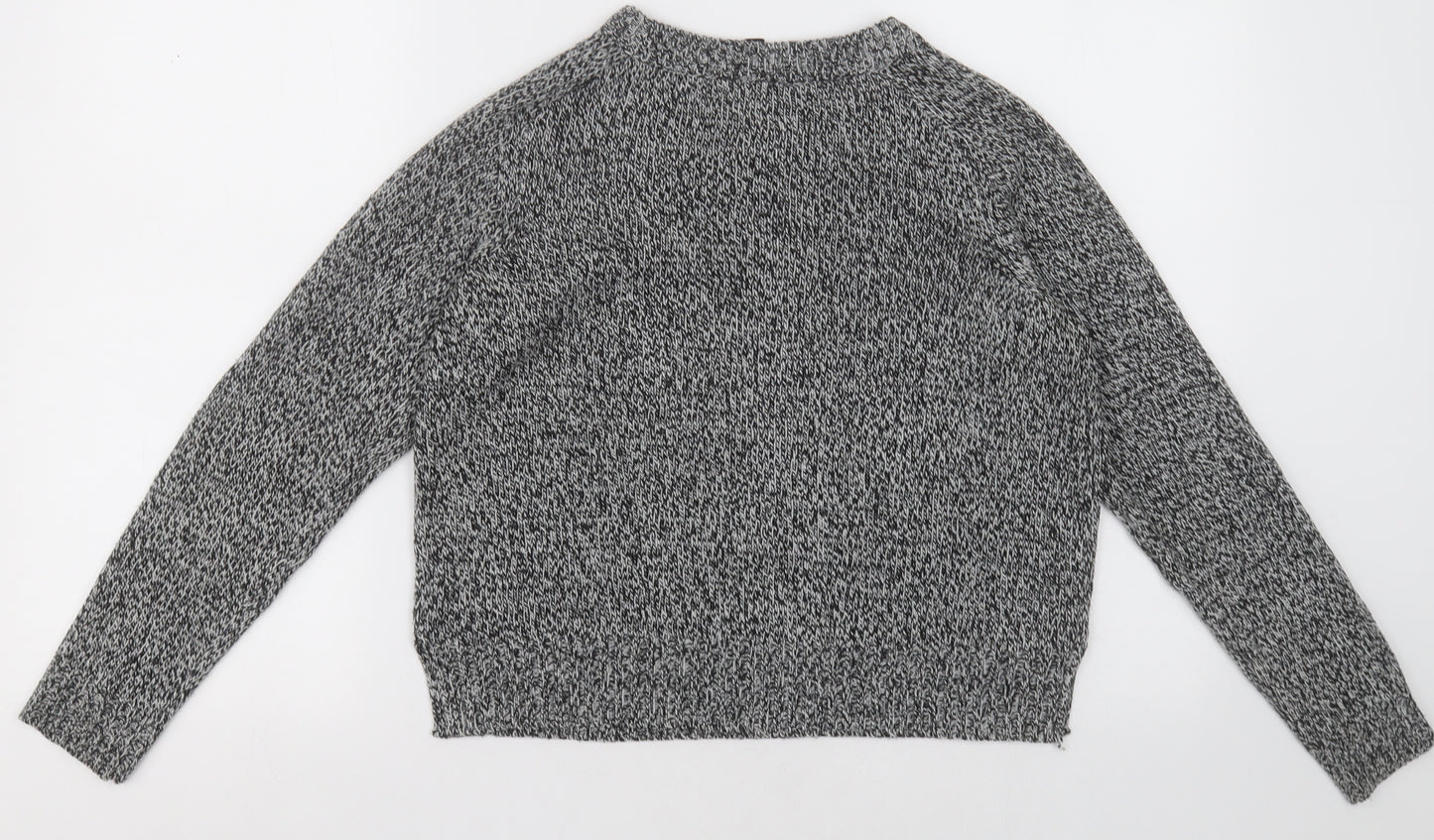H&M Womens Grey Crew Neck  Acrylic Pullover Jumper Size XS