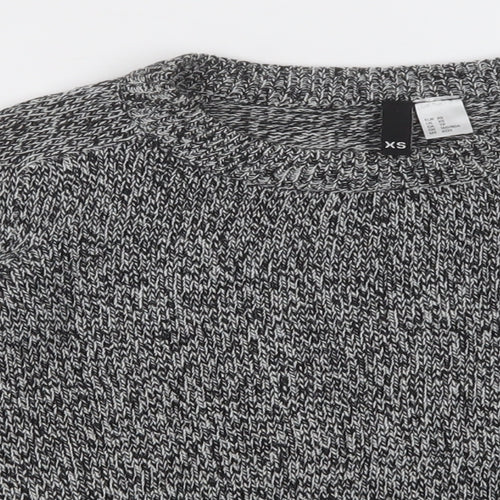 H&M Womens Grey Crew Neck  Acrylic Pullover Jumper Size XS