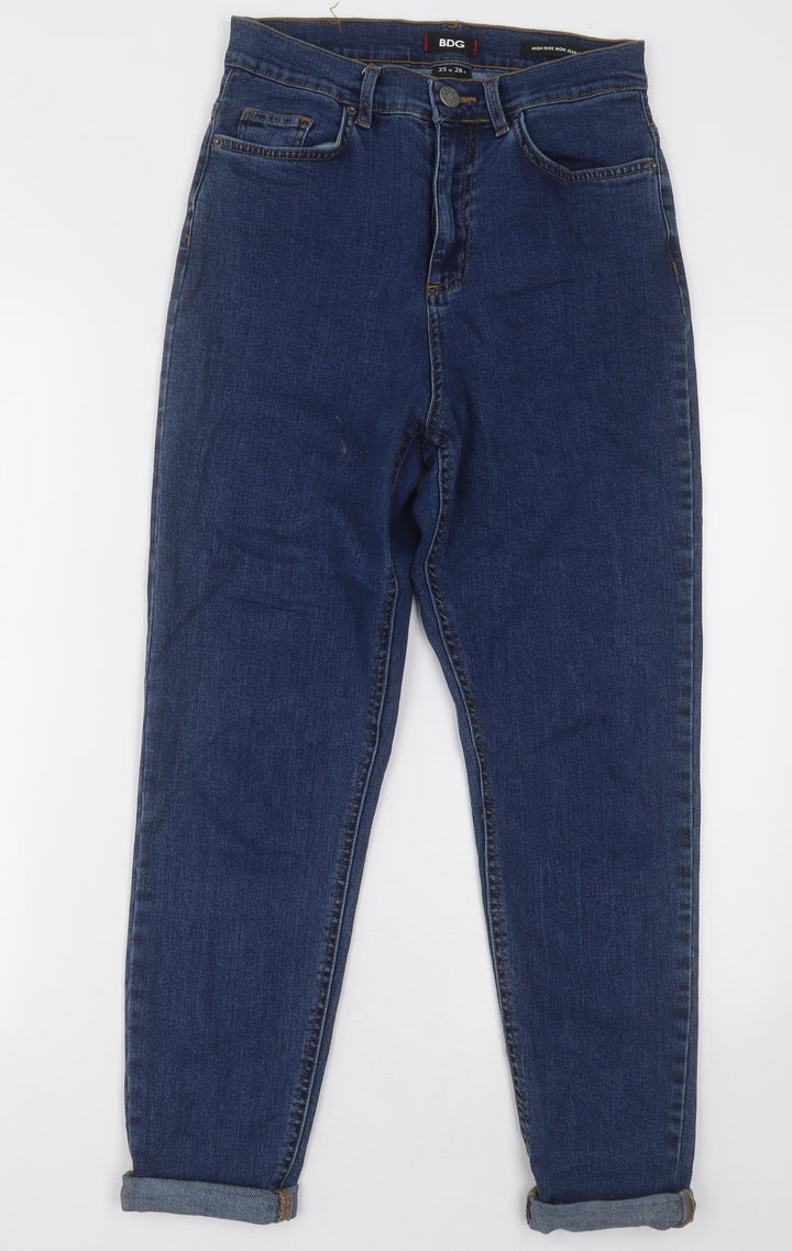 BDG Womens Blue Cotton Mom Jeans Size 25 L28 in Regular Button
