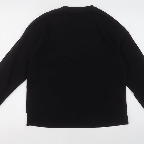 Primark Womens Black Crew Neck  Cotton Pullover Jumper Size 6