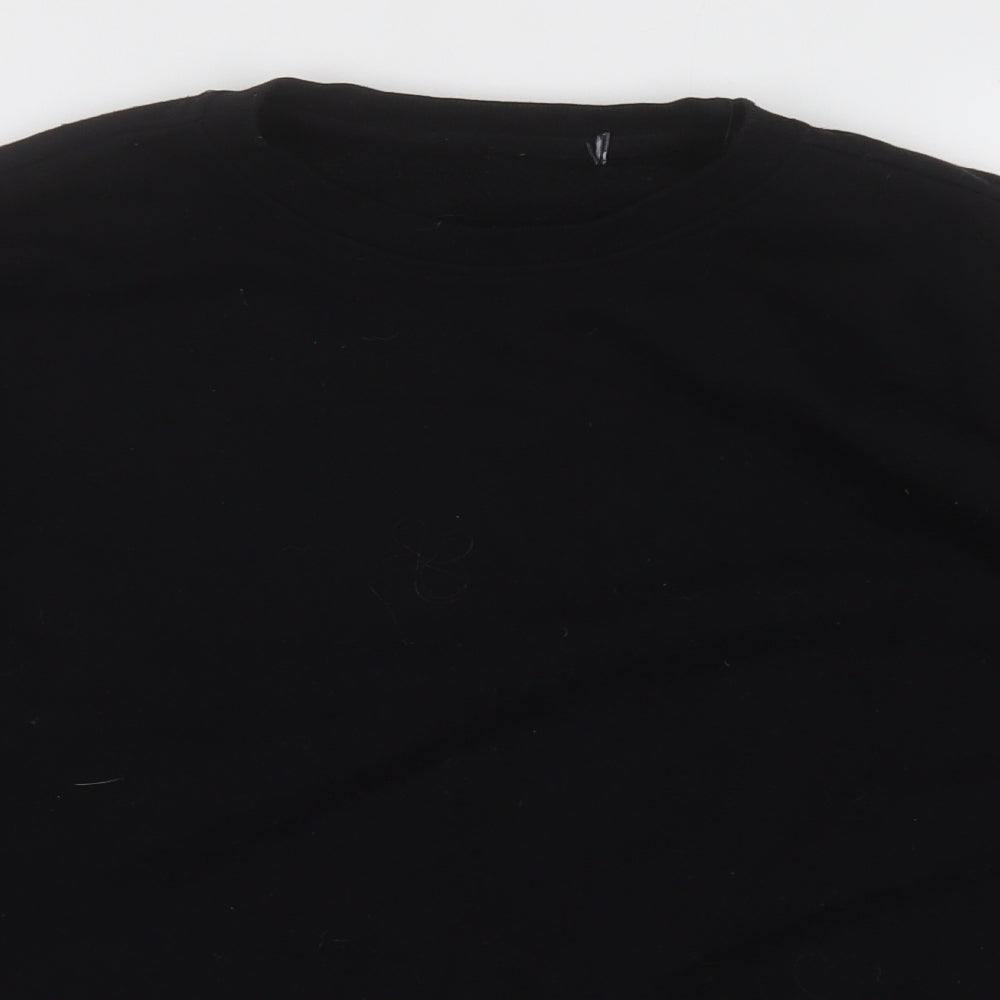 Primark Womens Black Crew Neck  Cotton Pullover Jumper Size 6