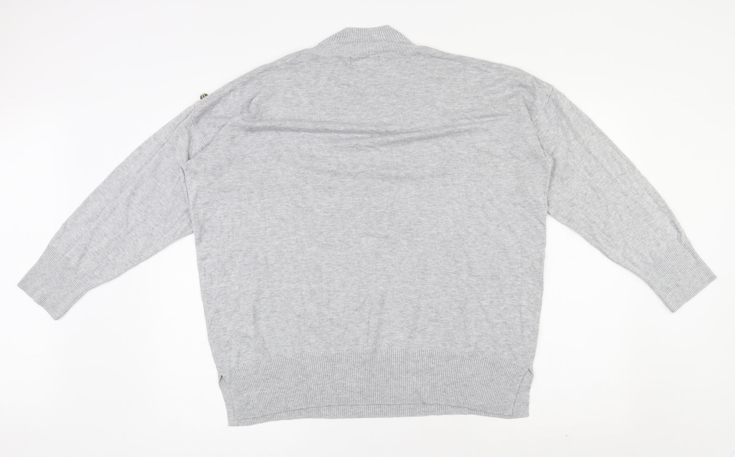 F&F Womens Grey Mock Neck  Viscose Pullover Jumper Size 18