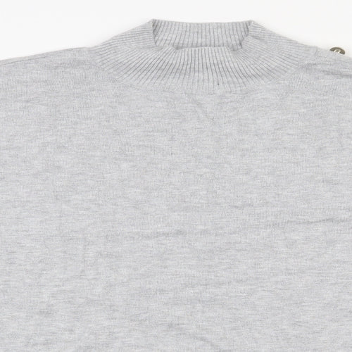 F&F Womens Grey Mock Neck  Viscose Pullover Jumper Size 18