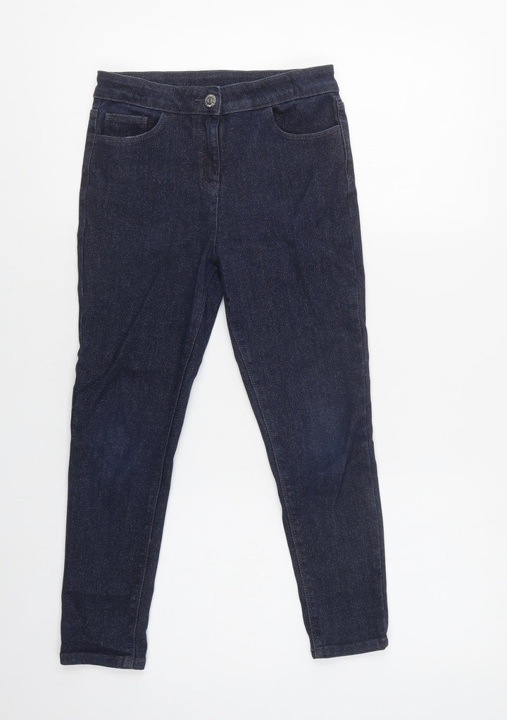 Matalan Girls Blue  Cotton Skinny Jeans Size 9 Years  Regular Button