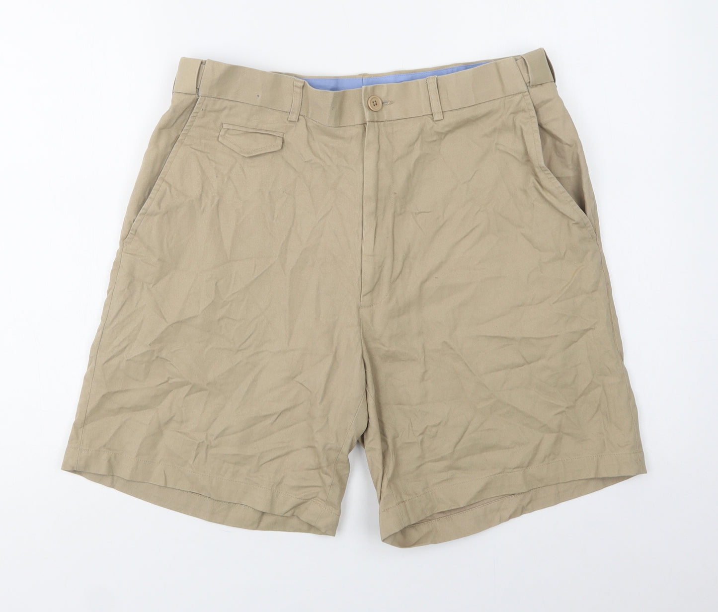 Pegasus Mens Beige  Cotton Chino Shorts Size 34 L9 in Regular Button
