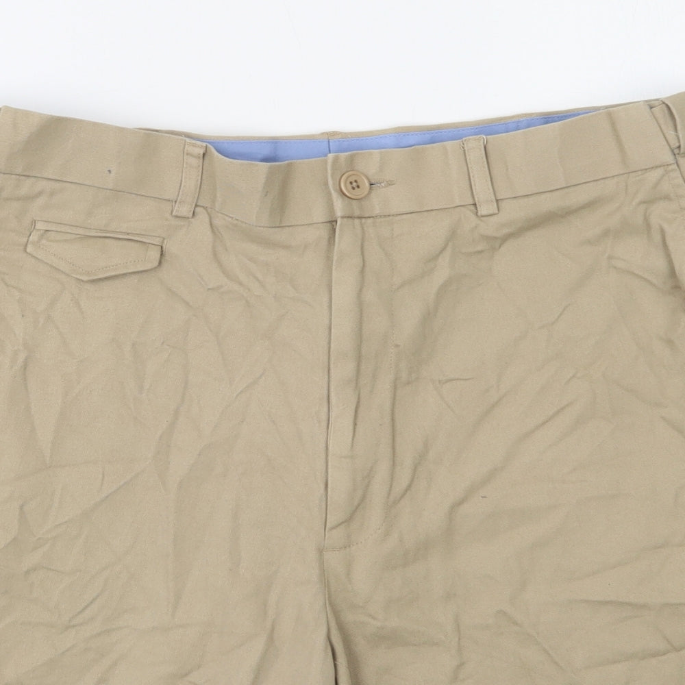 Pegasus Mens Beige  Cotton Chino Shorts Size 34 L9 in Regular Button