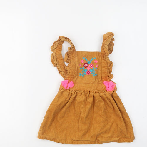 Matalan Baby Brown  Cotton A-Line  Size 18-24 Months  Square Neck
