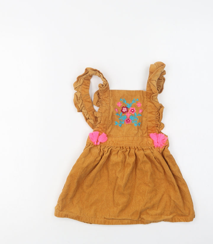Matalan Baby Brown Cotton A-Line Size 18-24 Months Square Neck