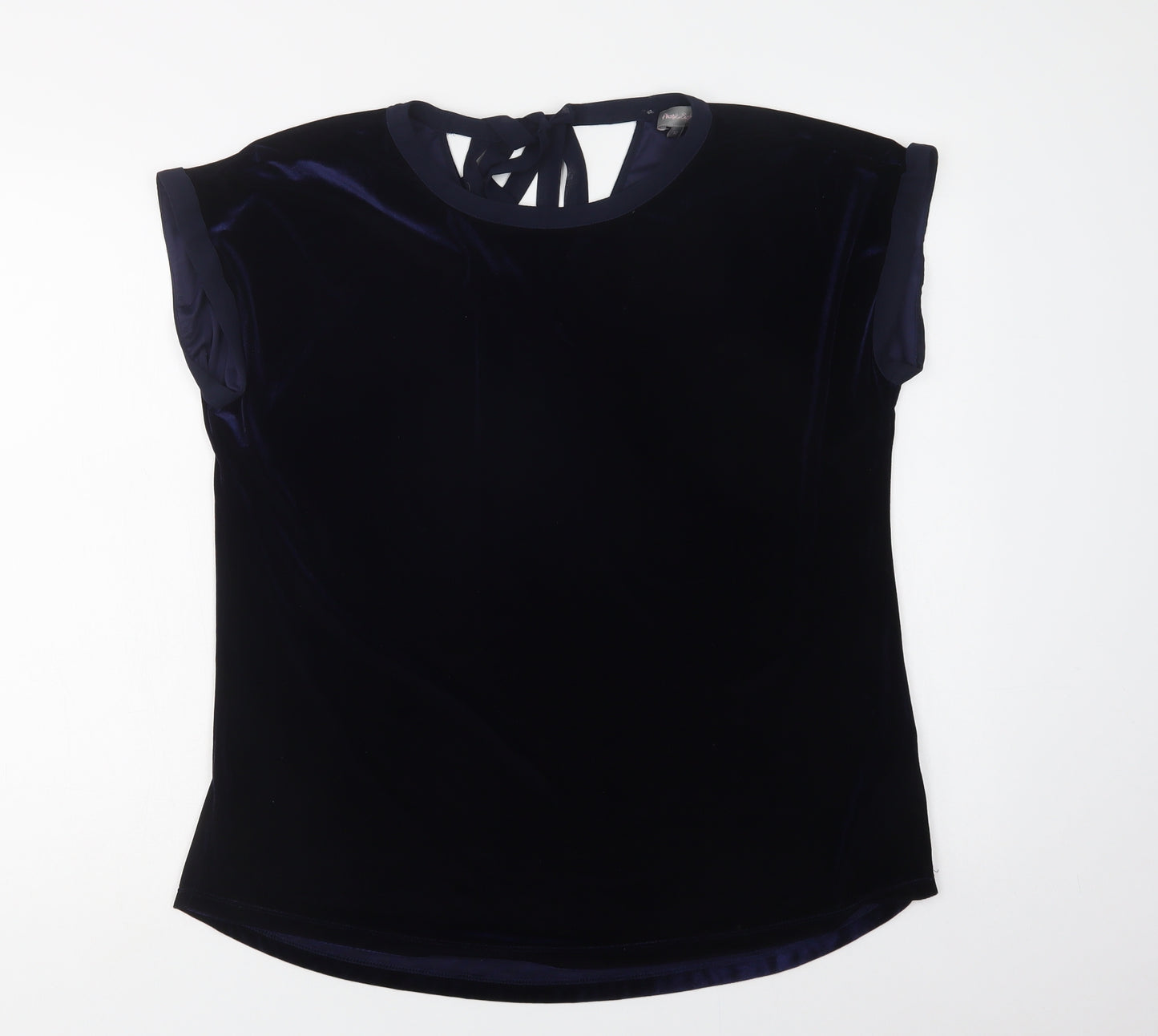 Phase Eight Womens Blue  Polyester Basic Blouse Size 12 Round Neck