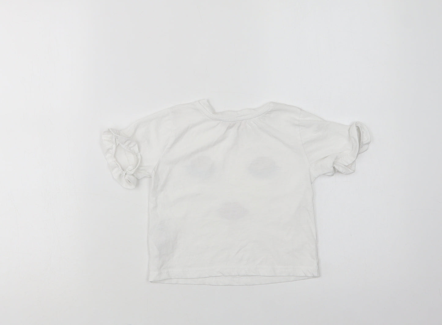 Lipsy London Girls White  Cotton Basic T-Shirt Size 2-3 Years Crew Neck