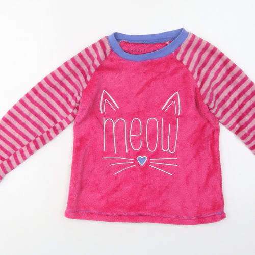 Dunnes Stores Girls Pink  Polyester Top Pyjama Top Size 7-8 Years   - Meow