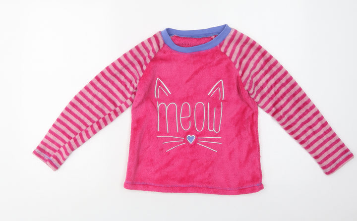 Dunnes Stores Girls Pink Polyester Top Pyjama Top Size 7-8 Years - Meow