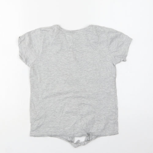 Primark Girls Grey  Cotton Basic T-Shirt Size 10-11 Years Crew Neck  - New York