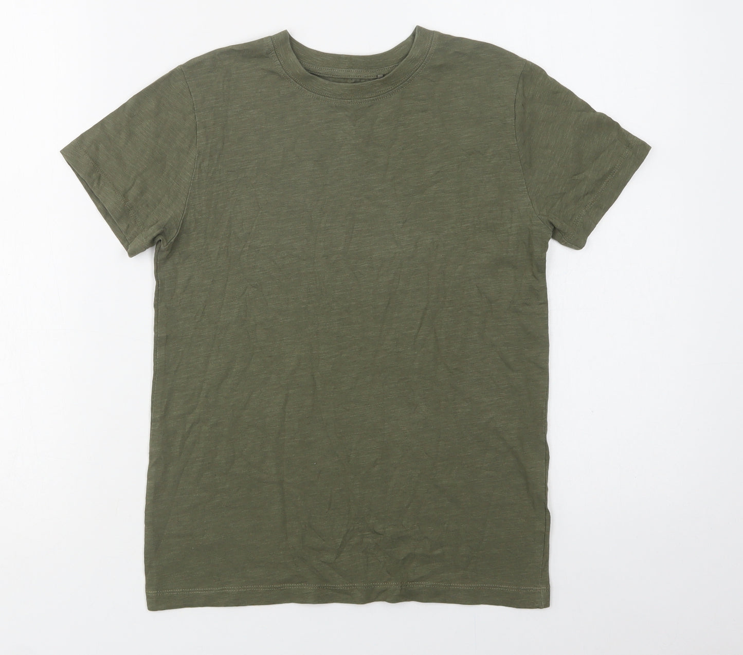 NEXT Girls Green  Cotton Basic T-Shirt Size 9 Years Crew Neck