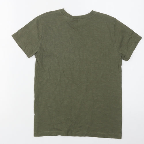 NEXT Girls Green  Cotton Basic T-Shirt Size 9 Years Crew Neck
