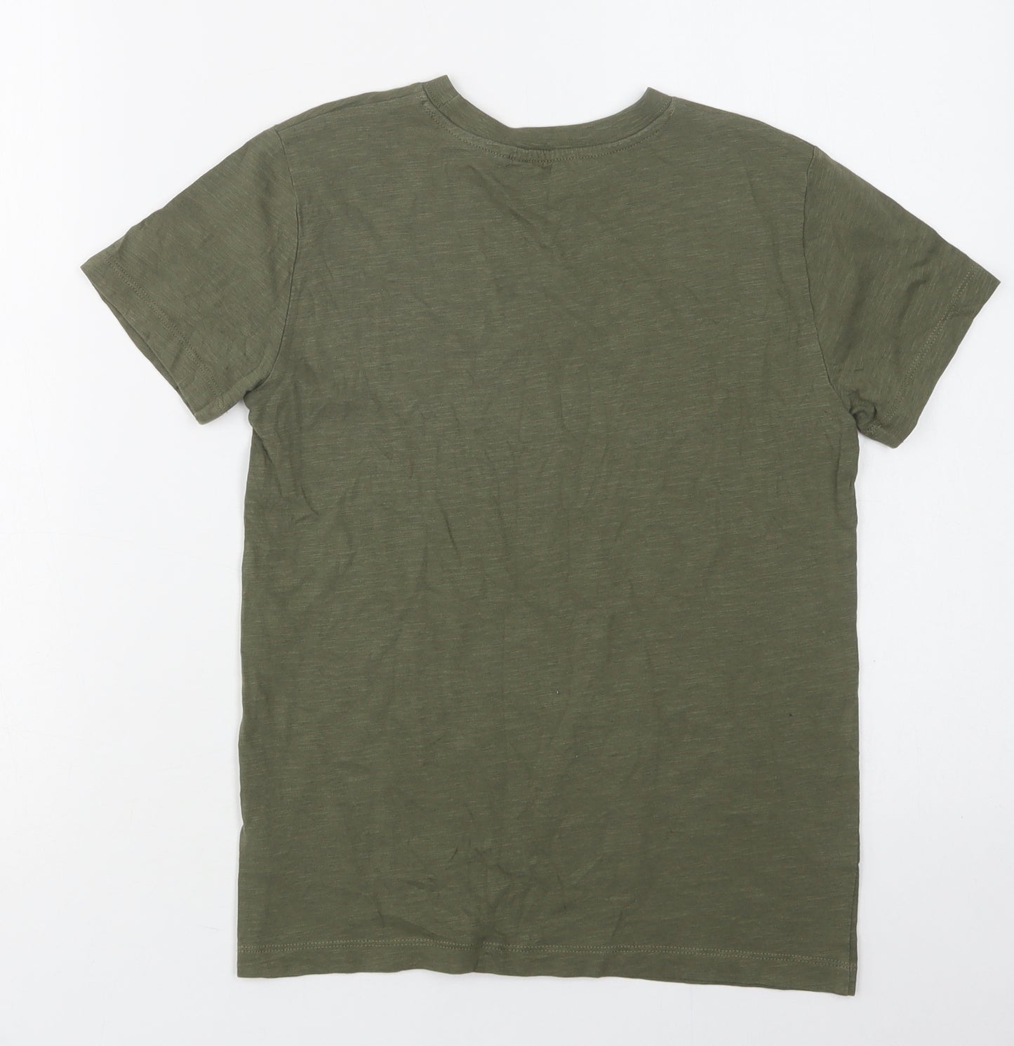 NEXT Girls Green  Cotton Basic T-Shirt Size 9 Years Crew Neck