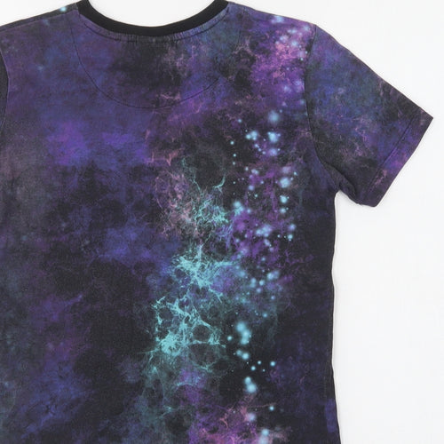 NEXT Boys Purple Geometric Cotton Pullover Polo Size 9 Years Crew Neck  - PlayStation