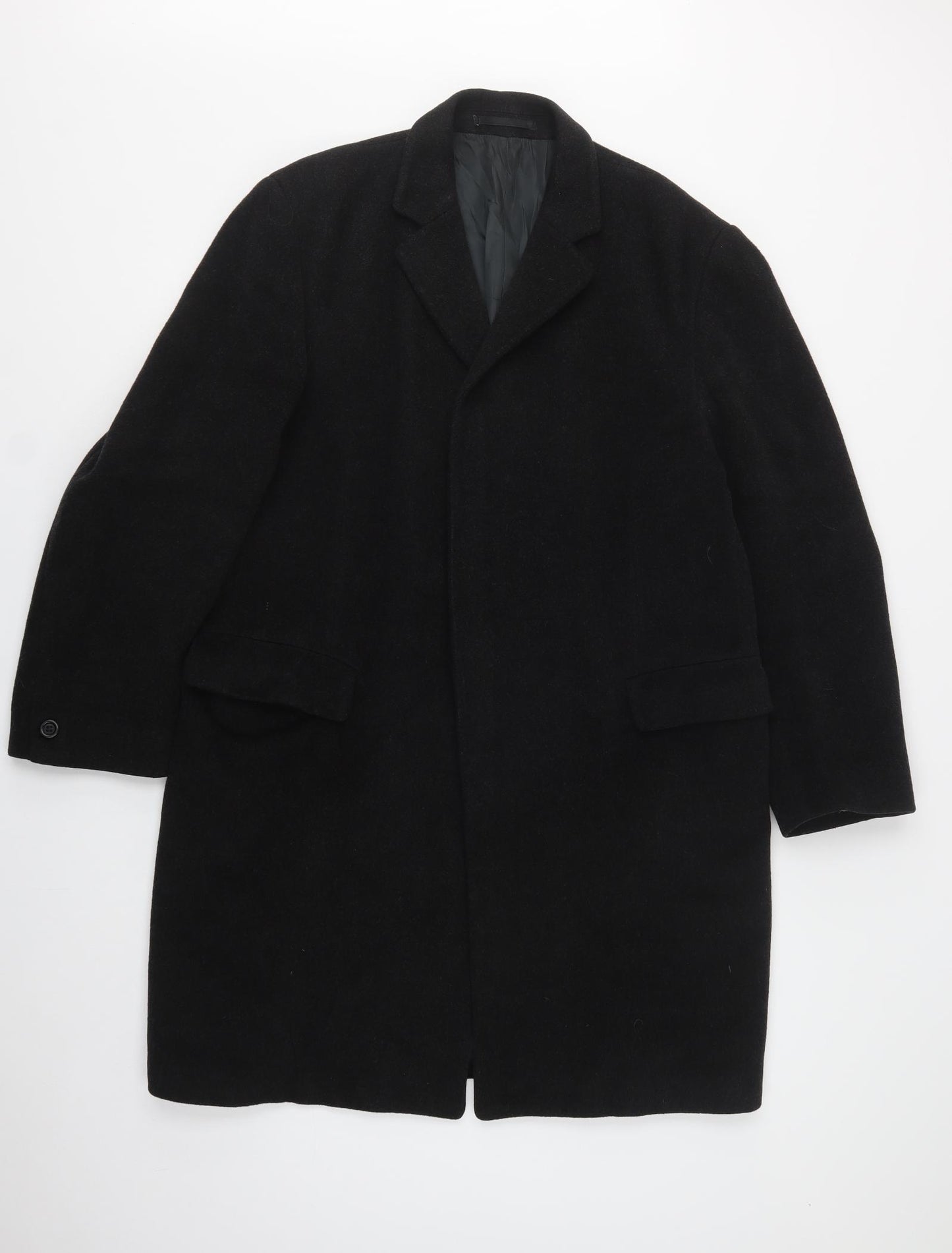 Jackson the Tailor Womens Black   Overcoat Coat Size L  Button