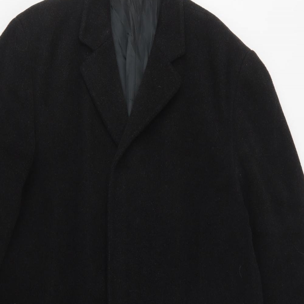 Jackson the Tailor Womens Black   Overcoat Coat Size L  Button