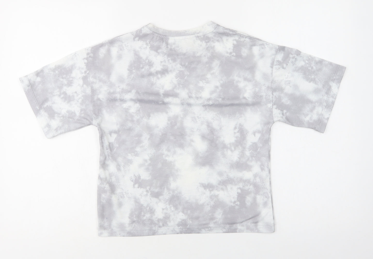 Matalan Girls Grey Batik Polyester Pullover T-Shirt Size 9 Years Crew Neck  - Malibu