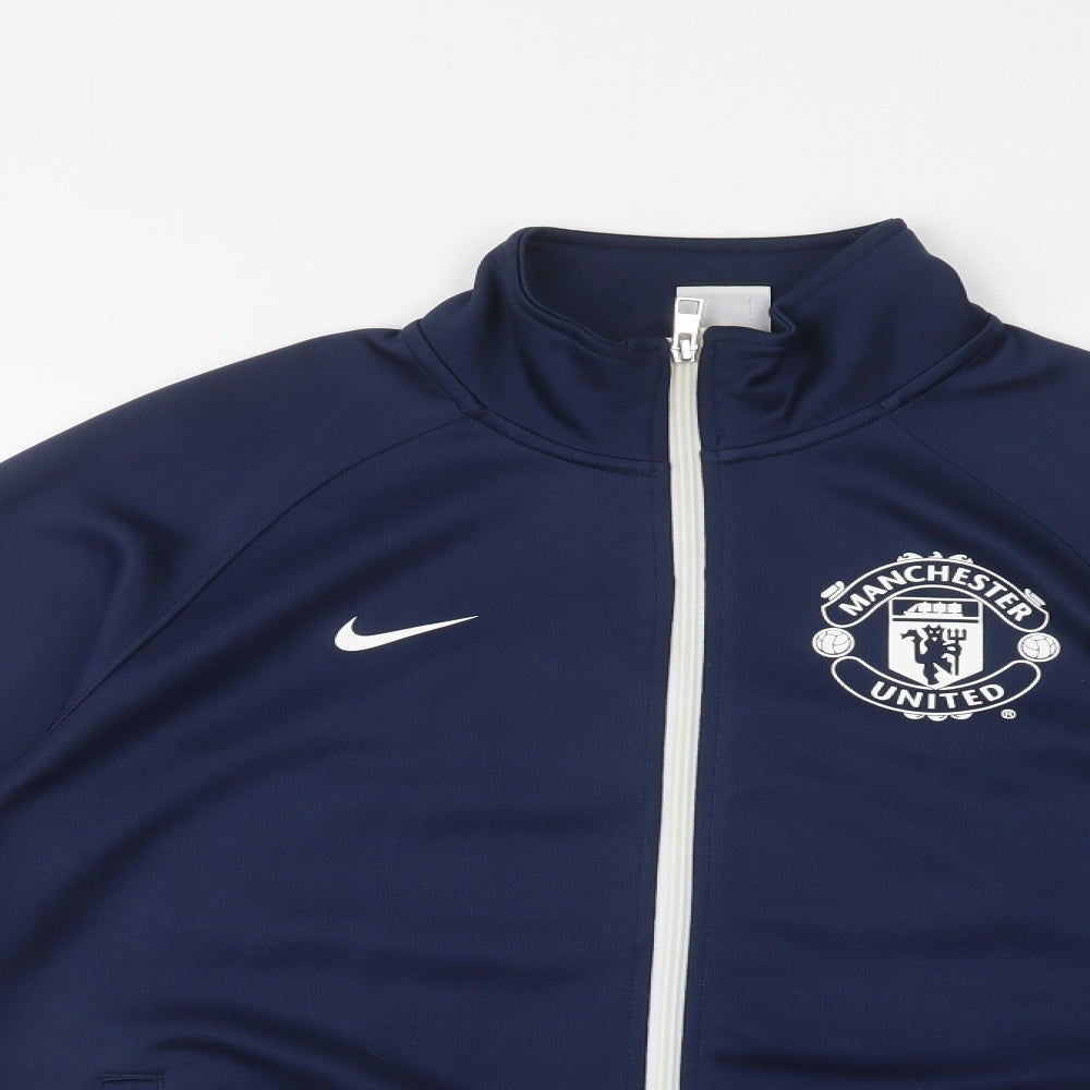 Nike Mens Blue  Polyester Full Zip Sweatshirt Size M   - Manchester United FC