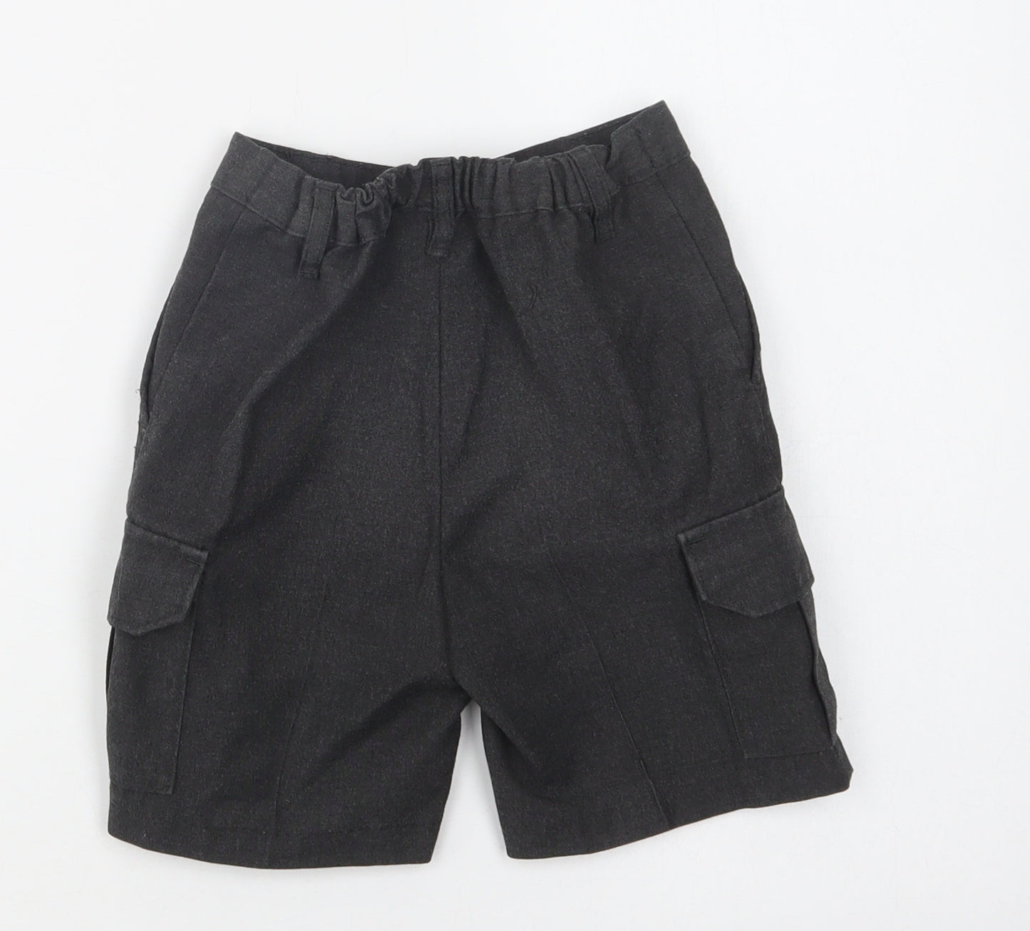 TU Boys Grey  Polyester Cargo Shorts Size 7 Years  Regular Hook & Loop - School Wear