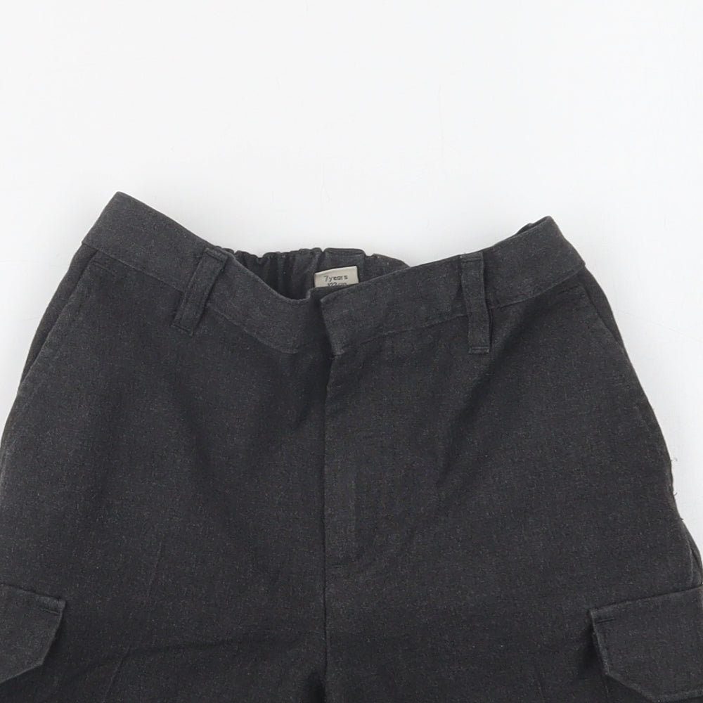TU Boys Grey  Polyester Cargo Shorts Size 7 Years  Regular Hook & Loop - School Wear