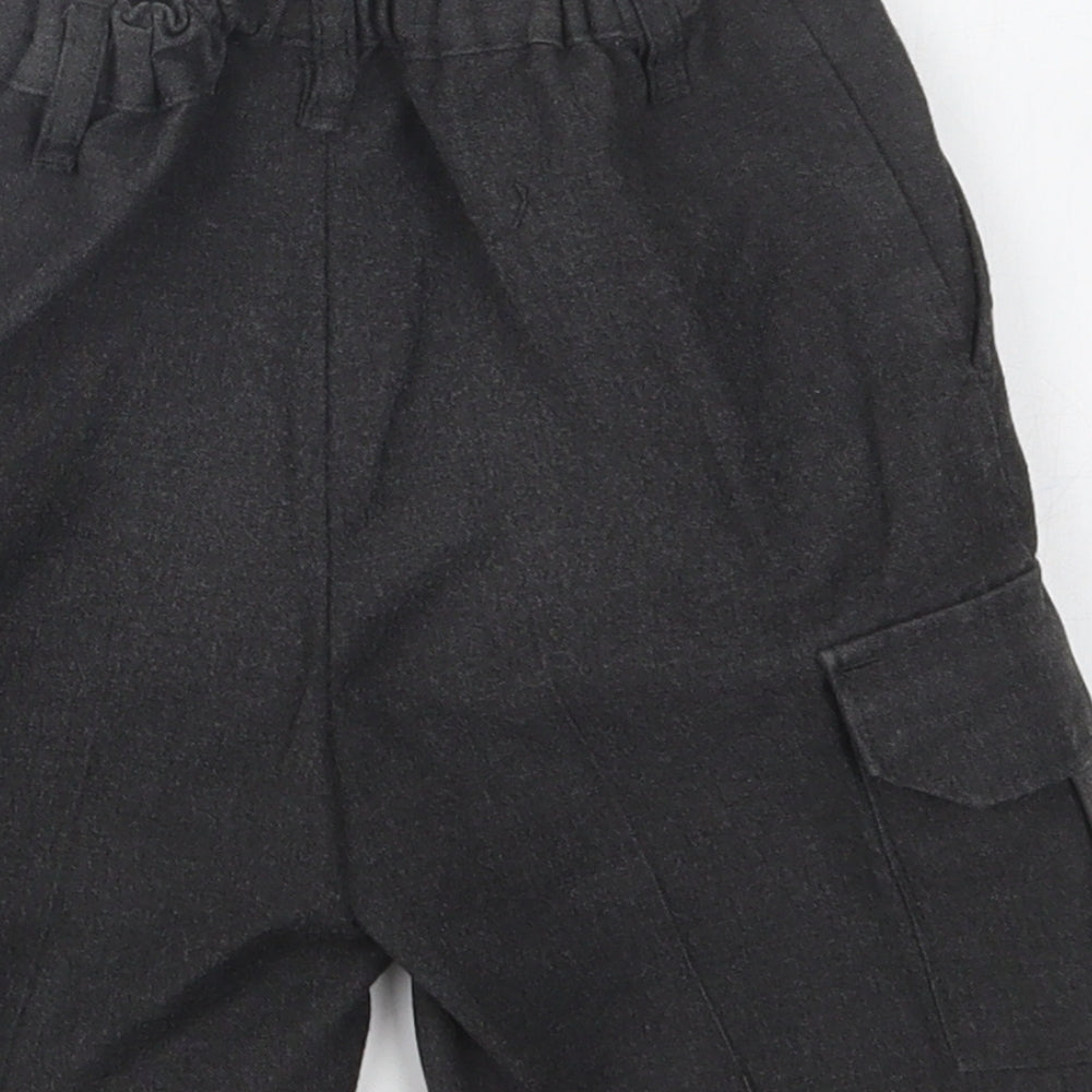 TU Boys Grey  Polyester Cargo Shorts Size 7 Years  Regular Hook & Loop - School Wear