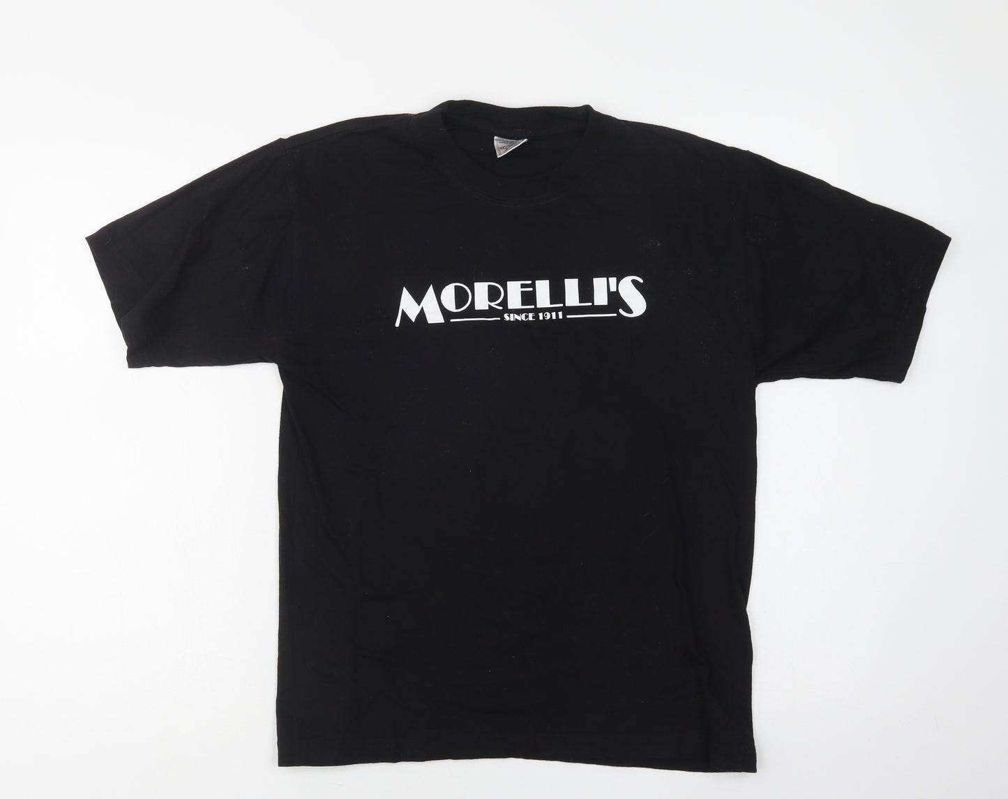 Super Combed Womens Black  Cotton Basic T-Shirt Size S Crew Neck