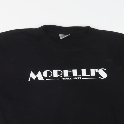 Super Combed Womens Black  Cotton Basic T-Shirt Size S Crew Neck