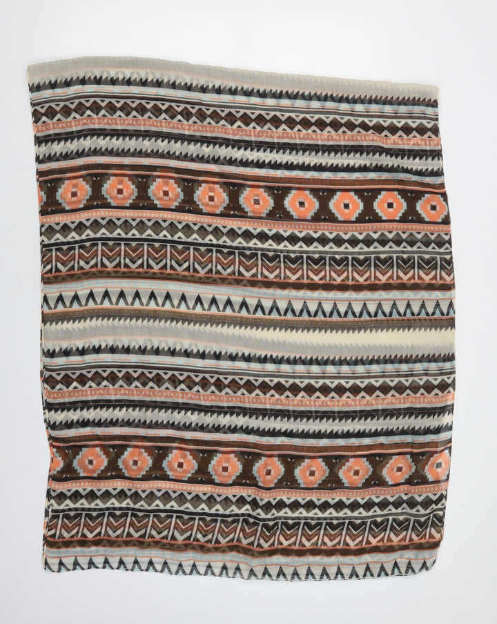 Preworn Womens Multicoloured Geometric Polyester Scarf