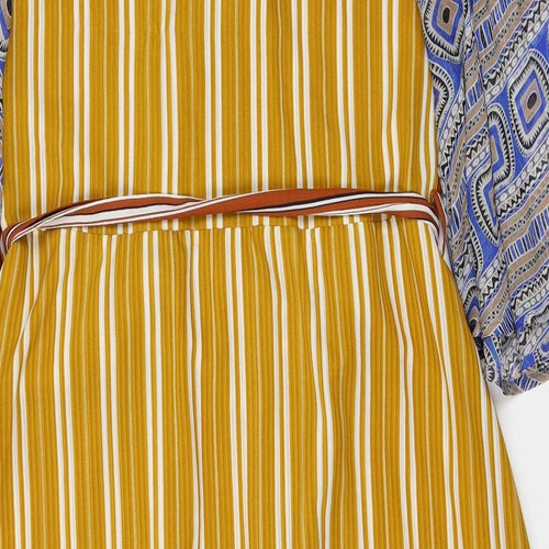 Karen by Simonsen Womens Multicoloured Striped Polyester Wrap Dress  Size 10  V-Neck