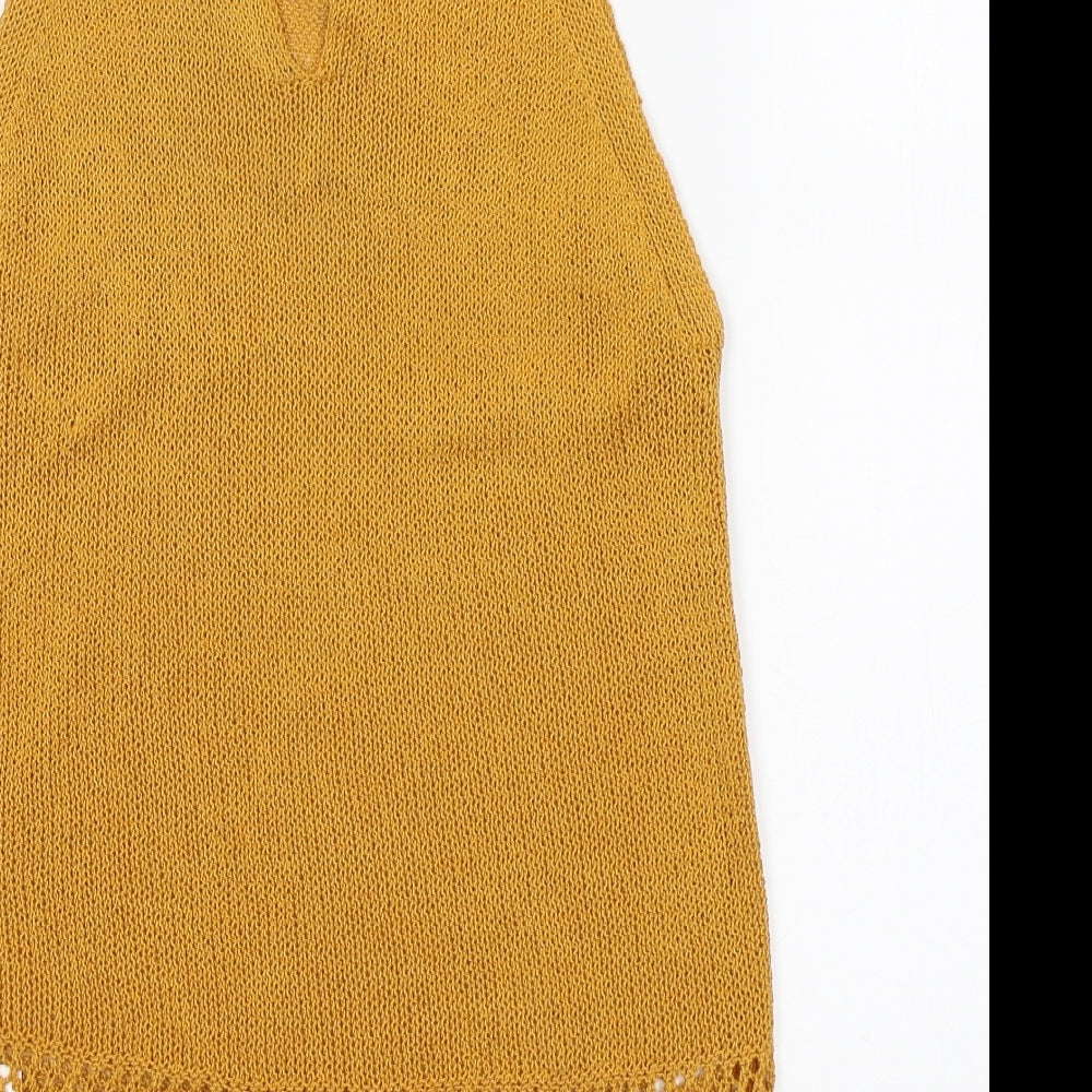 NEXT Womens Yellow  Acrylic Basic Tank Size 12 Halter