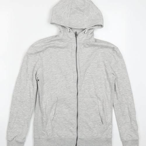 Marks and Spencer Boys Grey  Cotton Full Zip Hoodie Size 11-12 Years  Zip