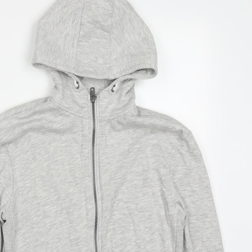 Marks and Spencer Boys Grey  Cotton Full Zip Hoodie Size 11-12 Years  Zip